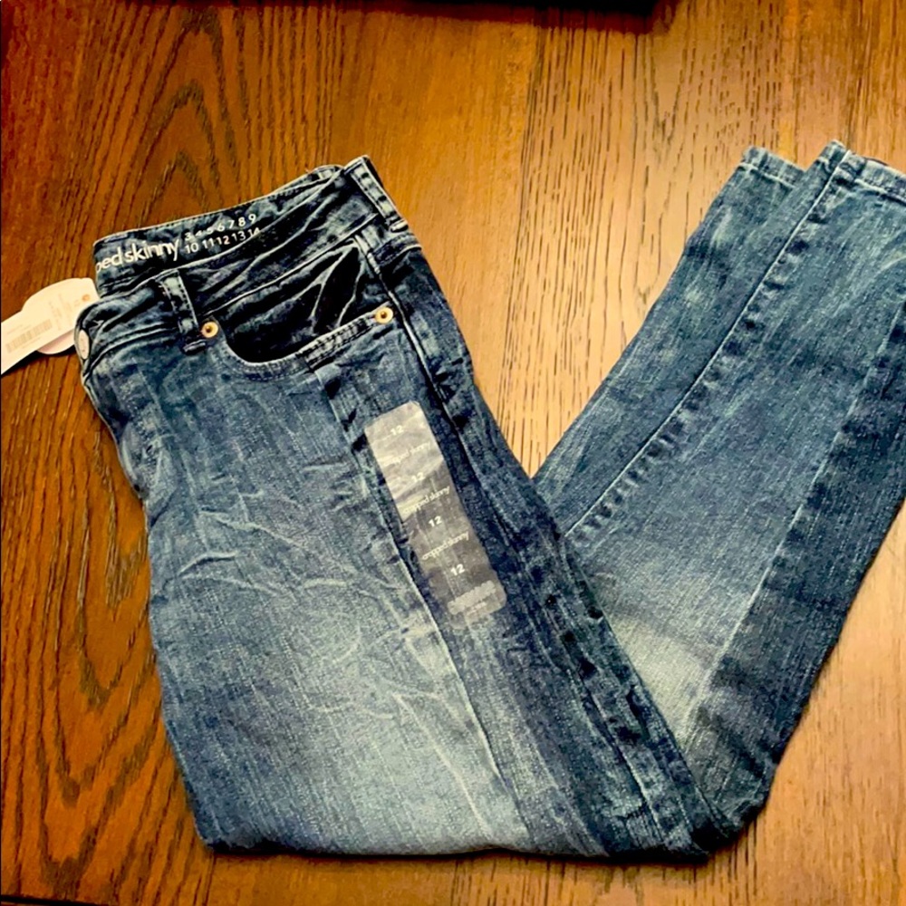 NWT Girls Gymboree Cropped Skinny Jeans SZ 12